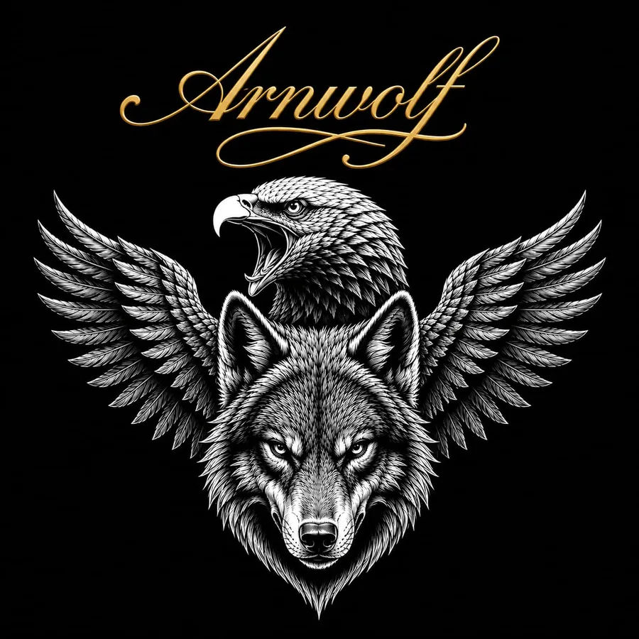 Arnwolf — águila y lobo alados / winged eagle and wolf emblem